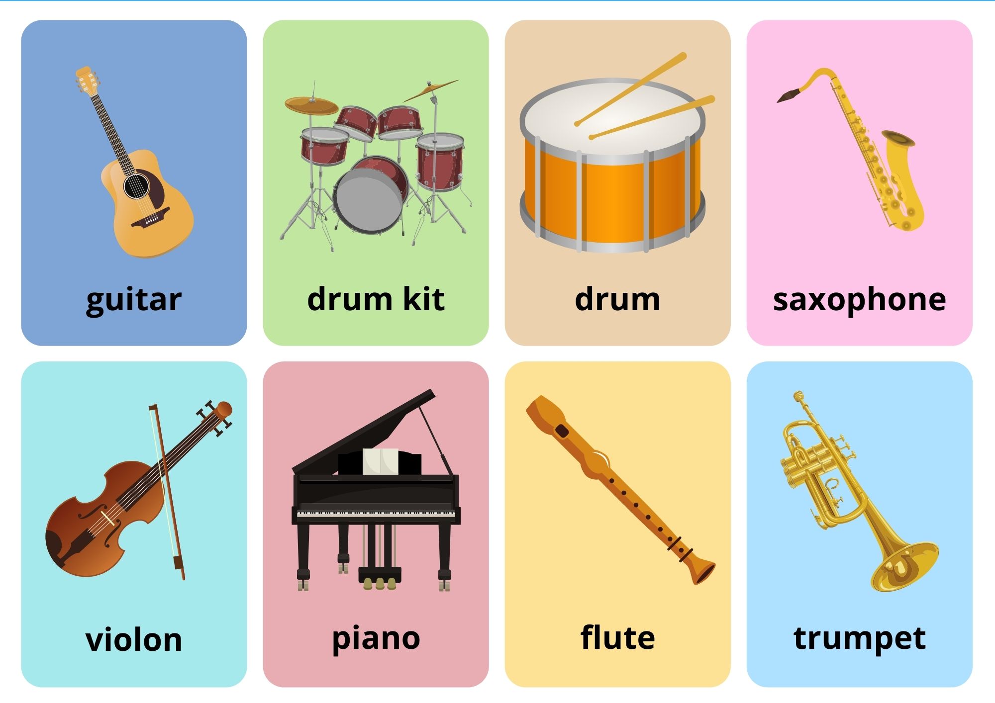 Musical Instruments With Words ONLINE Ezpzlearn